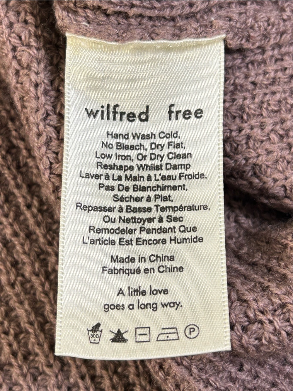 ARITZIA WILFRED FREE Wolter Sweater Mauve M 100% Merino Wool Waffle Knit - Picture 8 of 10